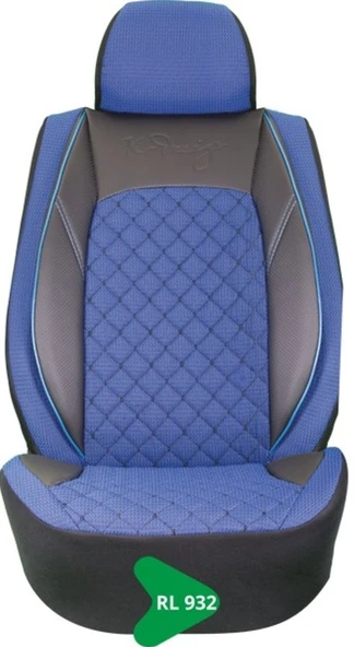 ELİT JAKAR YASTIKLI KOLTUK KILIFI TİCARİ SERİSİ SİYAH-MAVİ RL932 ürün görseli 1