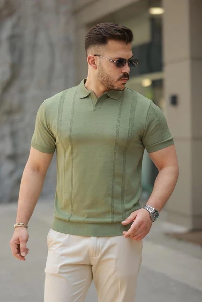 Erkek Hemşire Yaka Kısa Kollu Tişört - Resim 2