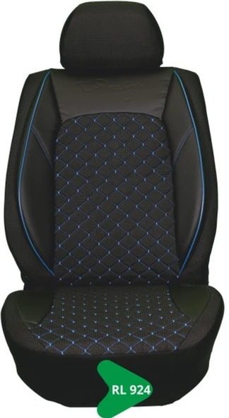 ELİT JAKAR YASTIKLI KOLTUK KILIFI TİCARİ SERİSİ SİYAH-MAVİ ÇİZGİLİ RL924 ürün görseli 1