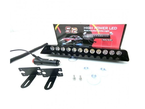 12Lİ VANTUZLU POLİS ÇAKAR 8 FONKSİYON KIRMIZI MAVİ BEYAZ