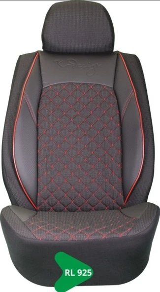 ELİT JAKAR YASTIKLI KOLTUK KILIFI TİCARİ SERİSİ SİYAH-KIRMIZI RL925 ürün görseli 1