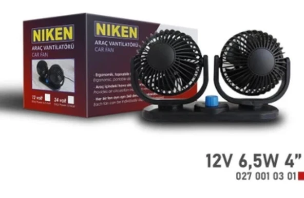 TORPİDO ÜSTÜ VANTİLATÖR İKİ FANLI AYARLI 12V 6,50W ürün görseli 1