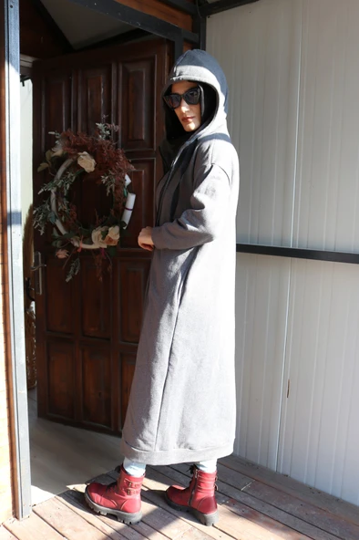 Günlük Kışlık Tam Boy  Kadın Tesettür Ceket - Resim 6