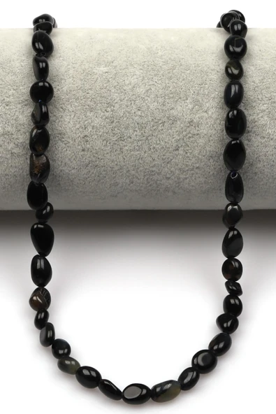 Lacivert Kaplan Gözü Doğal Taş Dizi 6 x 8 mm Mercimek Kesim - Resim 2