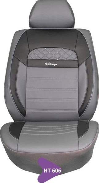 KAREN DERİ KOLTUK KILIFI SERİSİ SİYAH GRİ HT606 ürün görseli 1