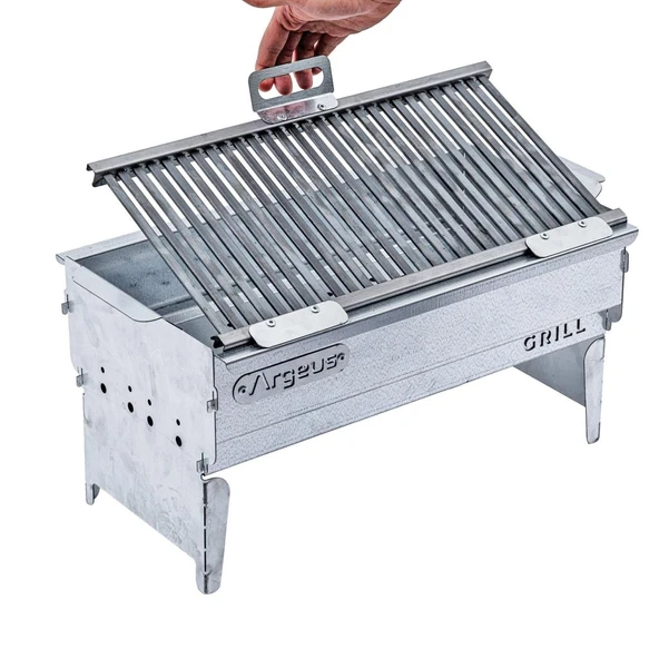 Katlanabilir Ayaklı Portatif Mangal - Paslanmaz - Argeus - Büyük - Taşıma Çantalı - 5