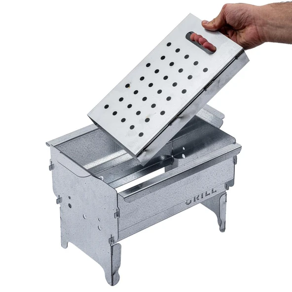 Katlanabilir Ayaklı Portatif Mangal - Paslanmaz - Argeus - Küçük - Taşıma Çantalı - 5