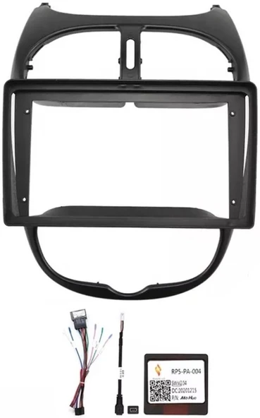 PEUGEOT 206 2004-2008 CİTROEN C2 2006-2013 9 İNÇ SİYAH MULTİMEDİA ÇERÇEVESİ ürün görseli 1