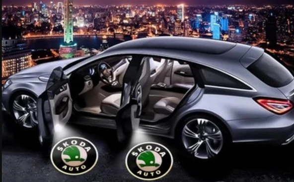 PİLLİ KAPI ALTI LOGOSU SKODA - Resim 2
