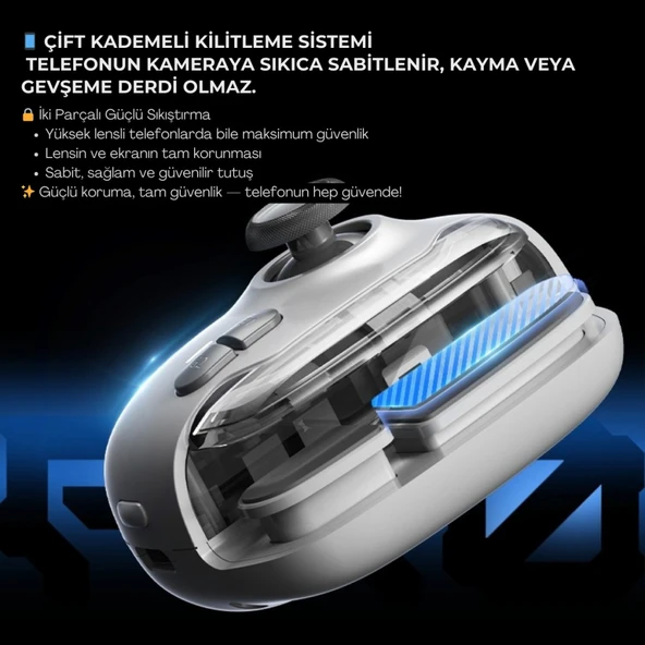 Polham iOS & Android Uyumlu Type-C Mobil Oyun Kolu | Pro Joystick | 400mAh Bataryalı Gamepad, Tak Çalıştır - 9