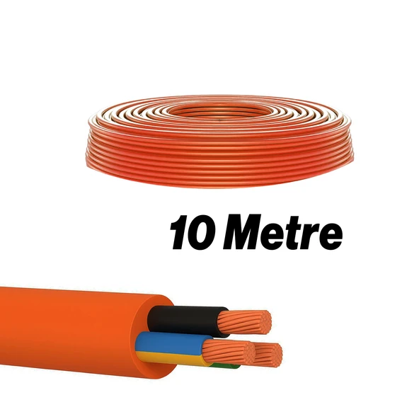 (10 Metre) %100 Bakır Çok Telli 3x2.5 mm Elektrik Kablosu Turuncu Elektrikli Araç Şarj Uygun Uyumlu - 6