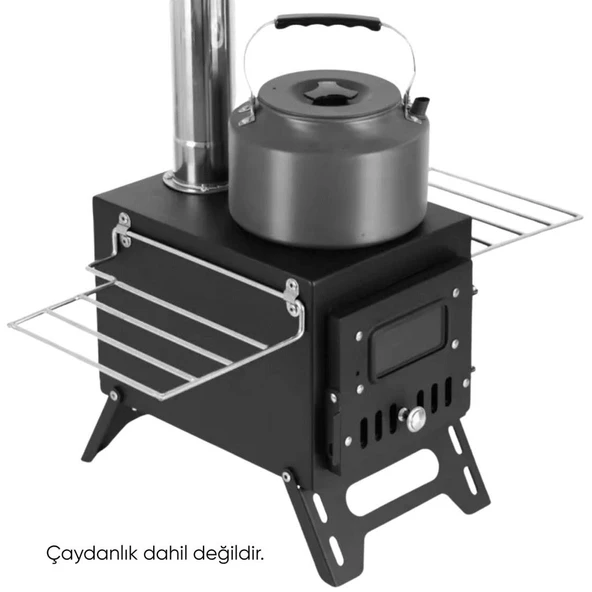 Çadır Sobası - Madfox x Woodlander - Portatif Katlanabilir - Siyah - 547308 - 4