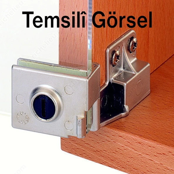 Cam Kapak Menteşesi 1 Takım Dolap Kapak Bağlantı Aparatı Mobilya Menteşe Sistemleri Krom Metal - Resim 6