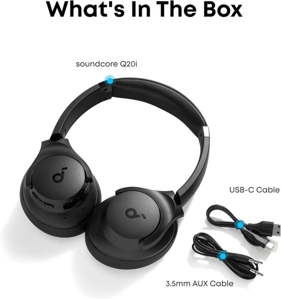 Anker Soundcore Q20i Kulak Üstü Bluetooth Kulaklık A3004 - Siyah - 8