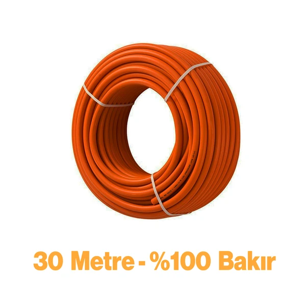 (30 Metre) %100 Bakır Çok Telli 3x2.5 mm Elektrik Kablosu Turuncu Elektrikli Araç Şarj Uygun Uyumlu - Resim 3
