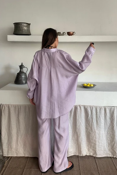 GÖMLEK - PANTOLON TAKIM - Lila - 4