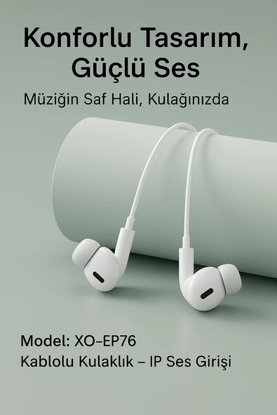 EP76 Silikonlu iPhone Kulaklığı Kablolu, Mikrofonlu, Arama Kontrolü Tak Çalıştır - 4