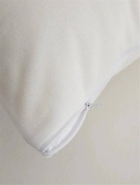 Mrs Gugar 2'li Su Geçirmez Yastık Alezi - Pamuklu Havlu Yüzeyli, 50x70 cm, Beyaz - Resim 2