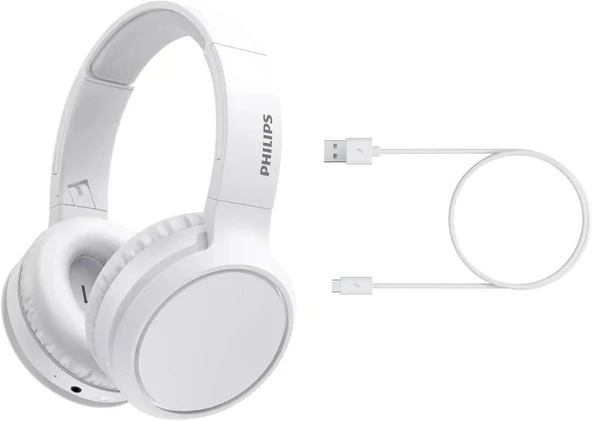 Philips TAH5205 Kablosuz Kulak Üstü Kulaklık (Bold Bass) Beyaz - 29 saat - 6