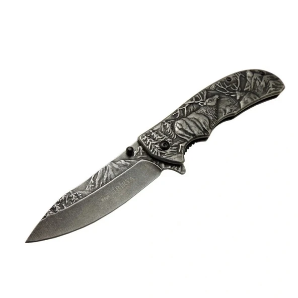 Sibirya Geyikli  Çakı Eskitme S-2078B 21,5 CM ürün görseli 1