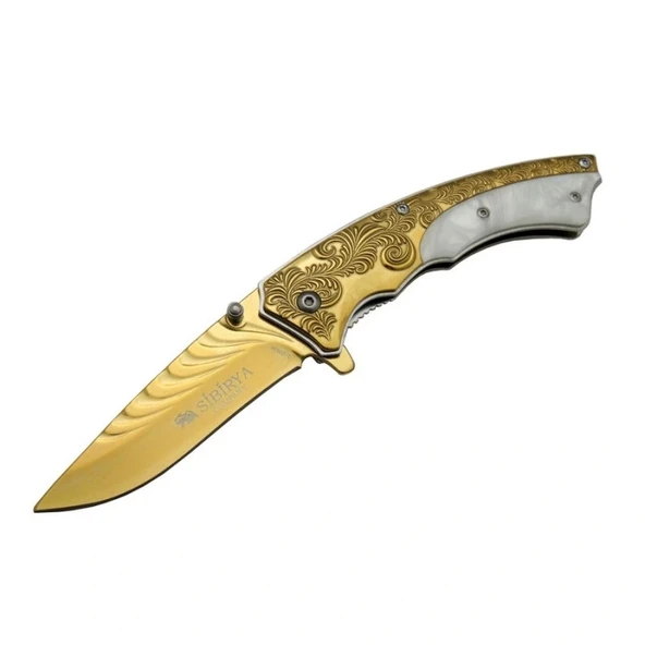 Sibirya İşlemeli Çakı Gold S-2063A 19,5 CM - 1