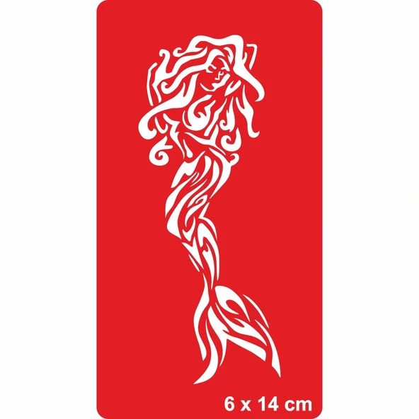 Tribal Deniz Kızı Tattoo Geçici Dövme Şablonları Kına Kalıpları ürün görseli 1