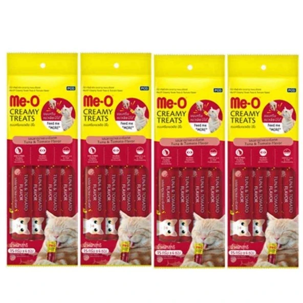Me-O Creamy Treats Ton Balıklı Ve Domatesli Kedi Ödülü (4x15gr) ürün görseli 1