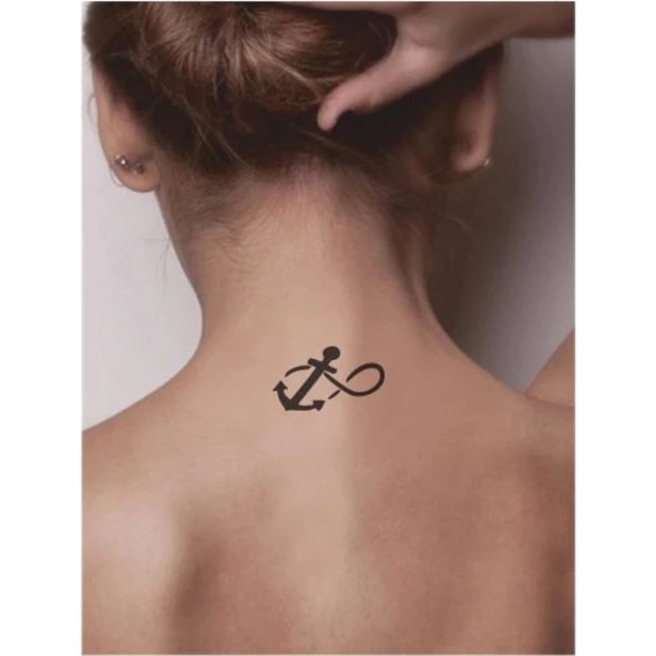 Sonsuz Deniz Aşkı Çapa  Tattoo Geçici Dövme Şablonları Kına Kalıpları - Resim 2