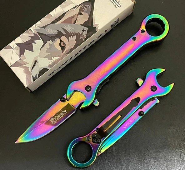 AlsepeteAvm 8000-A Anahtarlı Gökkuşağı Kamp Çakısı ürün görseli