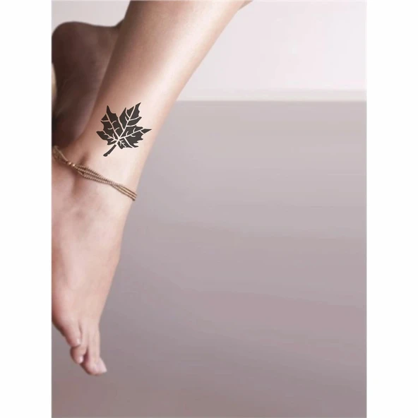 Çınar Yaprağı Tattoo Geçici Dövme Şablonları Kına Kalıpları - Resim 2