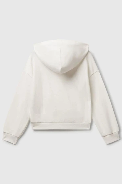 United Colors of Benetton Kız Çocuk 3J68C204W-25K Sweatshirt Beyaz - Resim 2