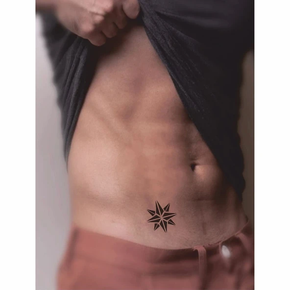 8 Köşeli Yıldız-Octagram Yıldız Tattoo Geçici Dövme Şablonları Kına Kalıpları - Resim 2