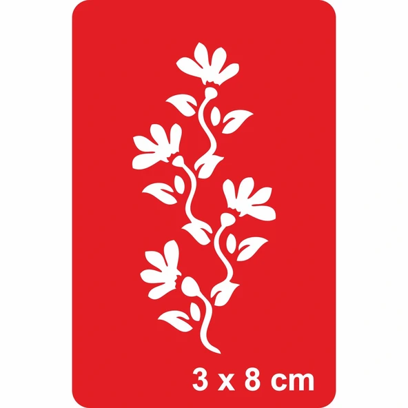 Çiçek Dalları Tattoo Geçici Dövme Şablonları Kına Kalıpları ürün görseli 1