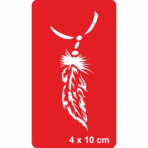 Halhal Kuş Tüyü Tattoo Geçici Dövme Şablonları Kına Kalıpları ürün görseli 1