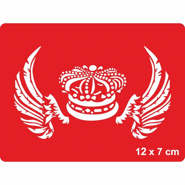 Kanatlı Kral Tacı Tattoo Geçici Dövme Şablonları Kına Kalıpları ürün görseli 1