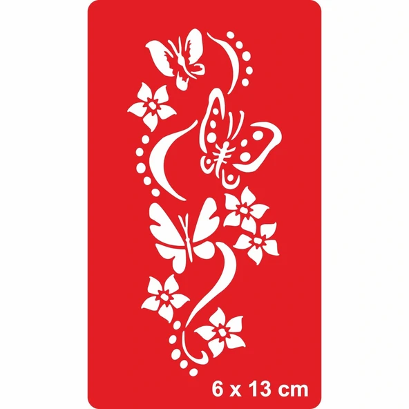 Bahar Şarkısı Kelebekler Tattoo Geçici Dövme Şablonları Kına Kalıpları ürün görseli 1