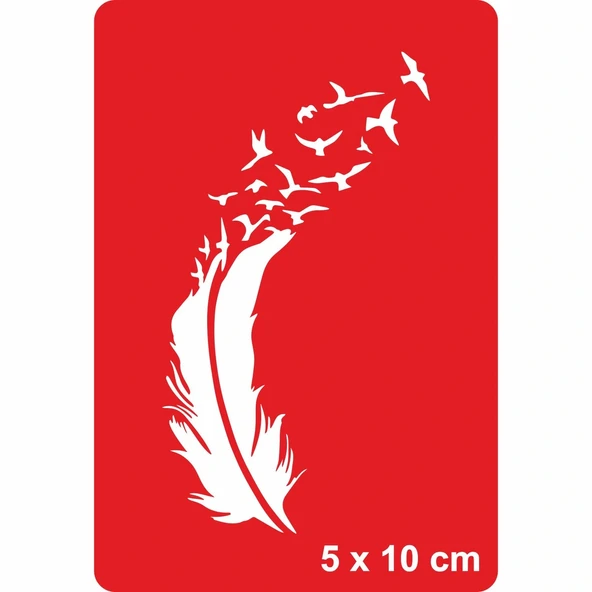 Özgür Ruhlu Tüy-1 Tattoo Geçici Dövme Şablonları Kına Kalıpları ürün görseli 1