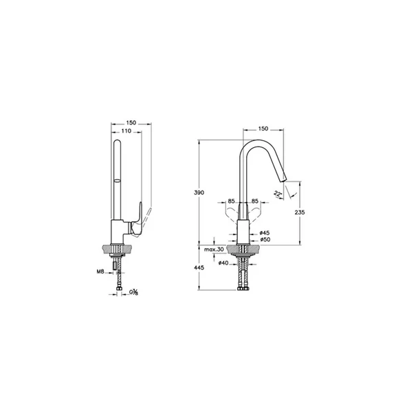 Artema Root Round Eviye Bataryası A42742 Krom - 3