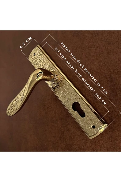 Özen Handles İmza Titanyum ZK19 Zamak Aynalı Yale Çelik Kapı Kolu Sol Basar Tek Yön - 2