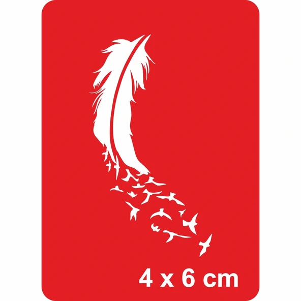 Özgür Ruhlu Tüy-2 Tattoo Geçici Dövme Şablonları Kına Kalıpları ürün görseli 1