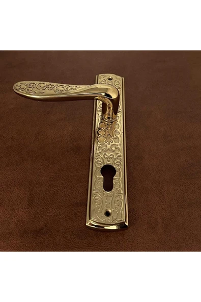 Özen Handles İmza Titanyum ZK19 Zamak Aynalı Yale Çelik Kapı Kolu Sol Basar Tek Yön - 3