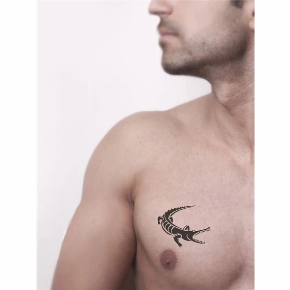 Nehirde Hint Timsah Tattoo Geçici Dövme Şablonları Kına Kalıpları - Resim 2