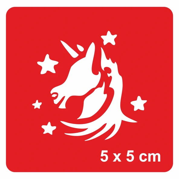 Masal Güzeli Unicorn Tattoo Geçici Dövme Şablonları Kına Kalıpları ürün görseli 1