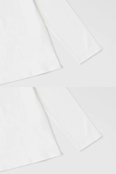 United Colors of Benetton Kız Çocuk 3P4ZC202N-25K Uzun Kol Boğazlı Tshirt Beyaz - 3