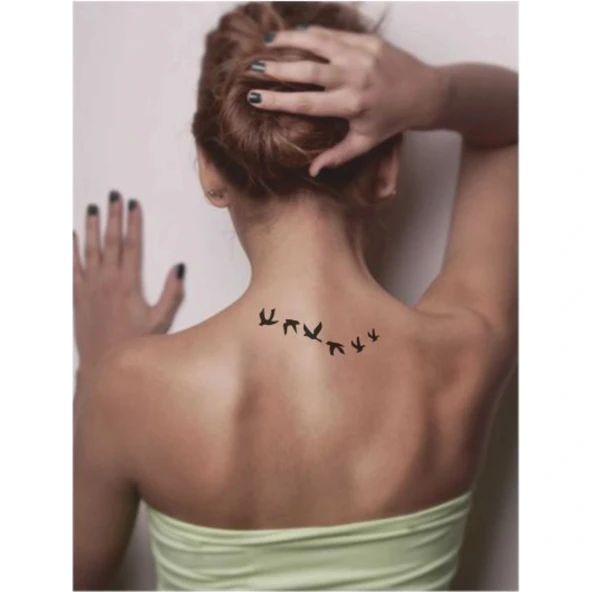 Gidin Gidin Güzel Kuşlar Tattoo Geçici Dövme Şablonları Kına Kalıpları - Resim 2