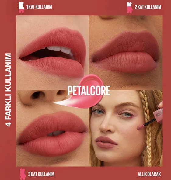 Maybelline New York Super Stay Teddy Tint Uzun Süre Kalıcı Likit Mat Tint 40 Petalcore - 5