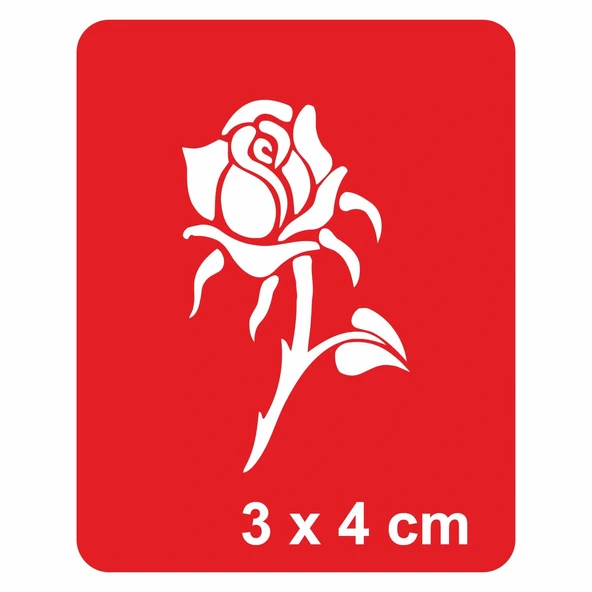 Gül Goncası Tattoo Geçici Dövme Şablonları Kına Kalıpları ürün görseli 1