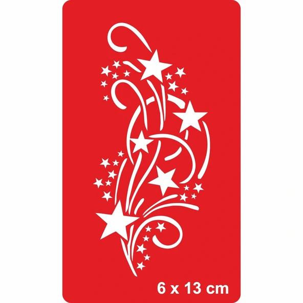 Bir Yanıp Bir Sönen Yıldızlar Tattoo Geçici Dövme Şablonları Kına Kalıpları ürün görseli 1