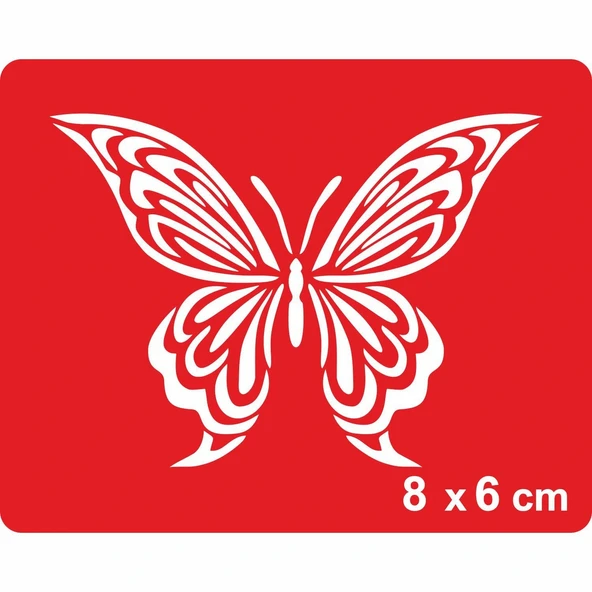 Çizgili Kelebek Tattoo Geçici Dövme Şablonları Kına Kalıpları ürün görseli 1