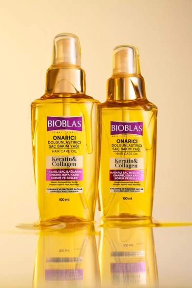 Bioblas Keratin & Kolajen Onarıcı Dolgunlaştırıcı Saç Bakım Yağı 100 ml İnce Yıpranmış Saçlar - 4